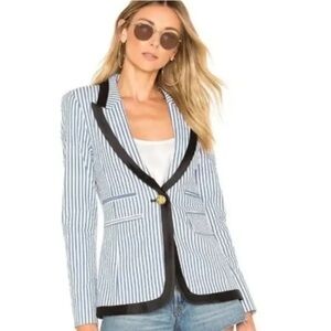 Smythe Blue and Black Striped Blazer